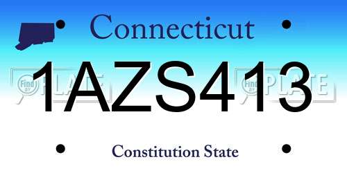 1AZS413 Connecticut License Plate