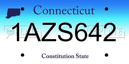 1AZS642 Connecticut License Plate