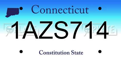 1AZS714 Connecticut License Plate