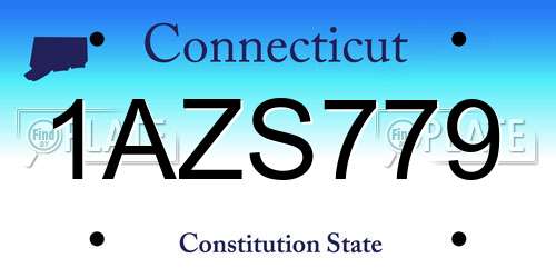 1AZS779 Connecticut License Plate