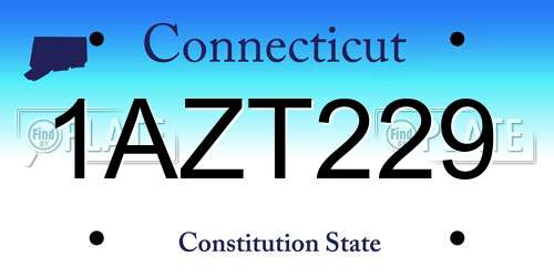 1AZT229 Connecticut License Plate