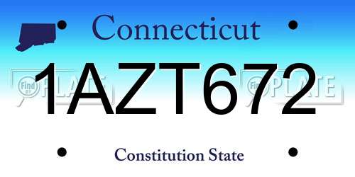 1AZT672 Connecticut License Plate