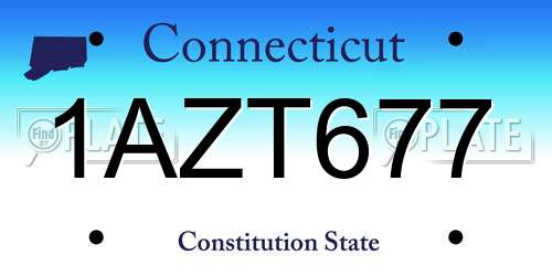 1AZT677 Connecticut License Plate