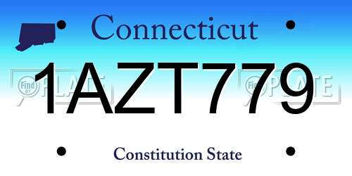 1AZT779 Connecticut License Plate
