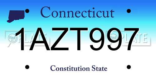 1AZT997 Connecticut License Plate