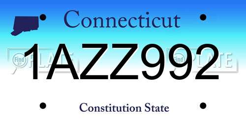 1AZZ992 Connecticut License Plate