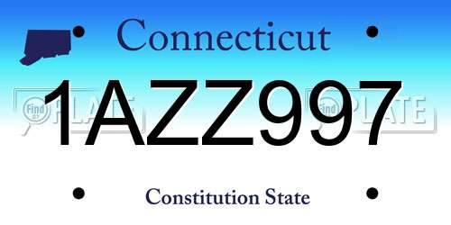 1AZZ997 Connecticut License Plate