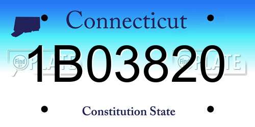 1B03820 Connecticut License Plate