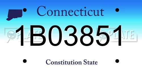 1B03851 Connecticut License Plate