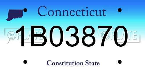 1B03870 Connecticut License Plate