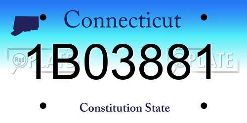 1B03881 Connecticut License Plate