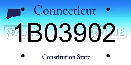 1B03902 Connecticut License Plate