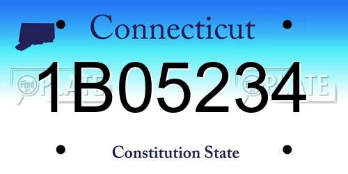 1B05234 Connecticut License Plate