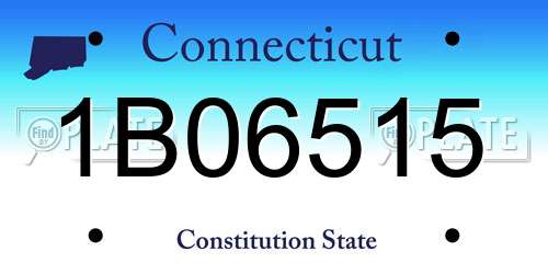 1B06515 Connecticut License Plate