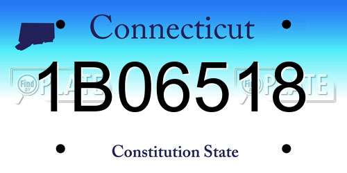 1B06518 Connecticut License Plate