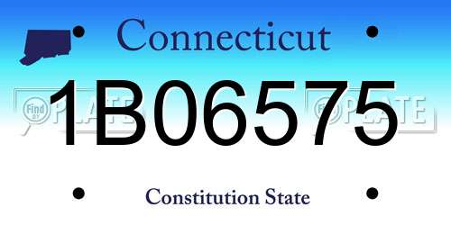 1B06575 Connecticut License Plate