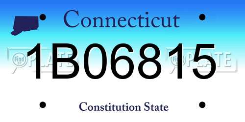 1B06815 Connecticut License Plate
