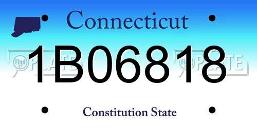 1B06818 Connecticut License Plate