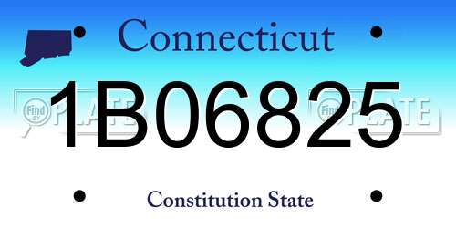 1B06825 Connecticut License Plate