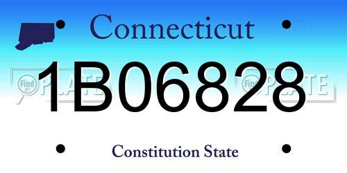 1B06828 Connecticut License Plate