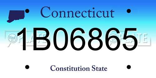 1B06865 Connecticut License Plate