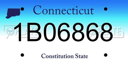 1B06868 Connecticut License Plate
