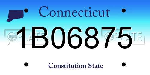 1B06875 Connecticut License Plate