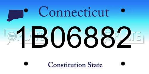 1B06882 Connecticut License Plate