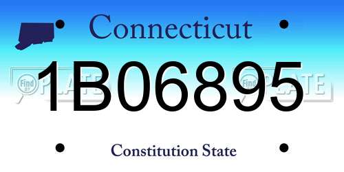 1B06895 Connecticut License Plate