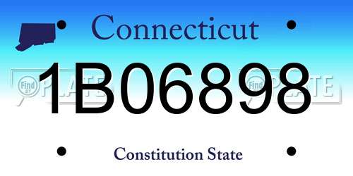 1B06898 Connecticut License Plate