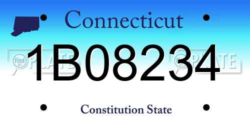 1B08234 Connecticut License Plate