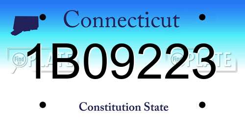 1B09223 Connecticut License Plate