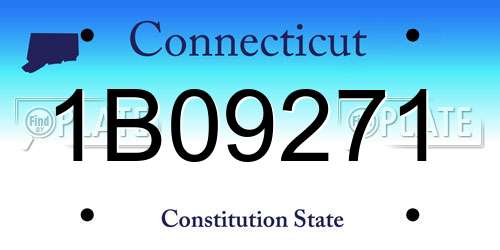 1B09271 Connecticut License Plate
