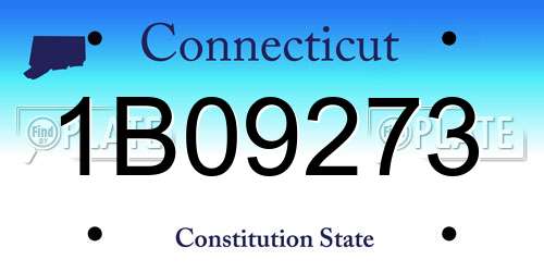 1B09273 Connecticut License Plate