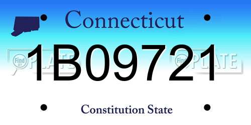 1B09721 Connecticut License Plate