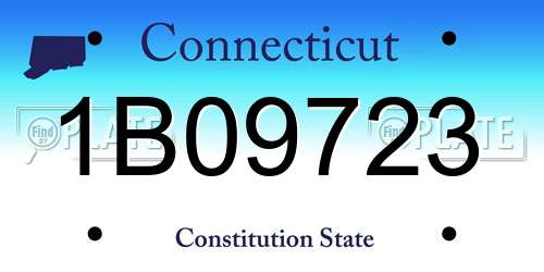1B09723 Connecticut License Plate