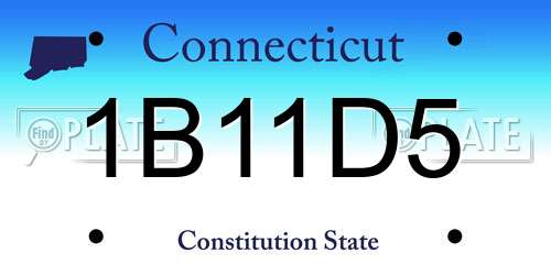 1B11D5 Connecticut License Plate