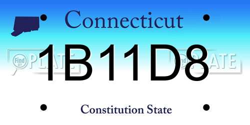 1B11D8 Connecticut License Plate