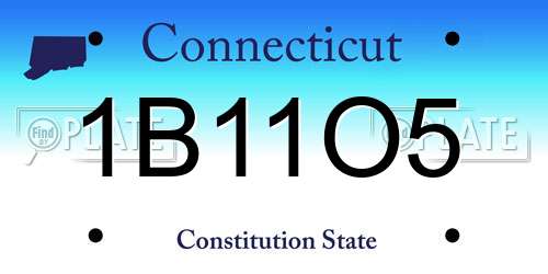 1B11O5 Connecticut License Plate