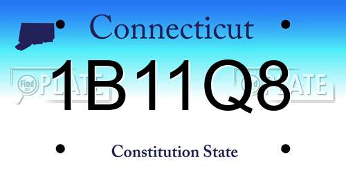 1B11Q8 Connecticut License Plate
