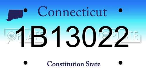 1B13022 Connecticut License Plate