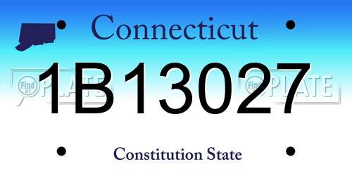 1B13027 Connecticut License Plate
