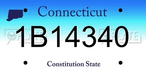 1B14340 Connecticut License Plate