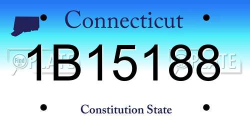 1B15188 Connecticut License Plate