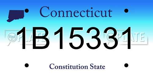 1B15331 Connecticut License Plate