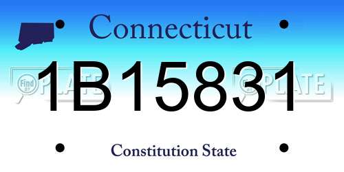1B15831 Connecticut License Plate