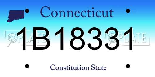 1B18331 Connecticut License Plate