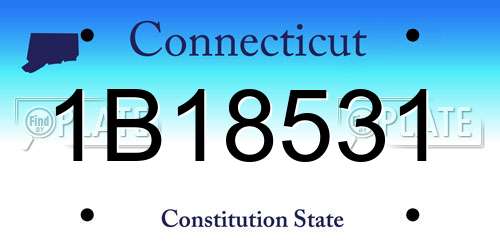 1B18531 Connecticut License Plate