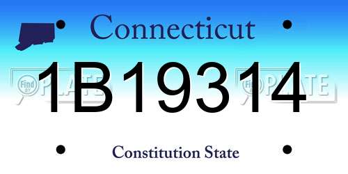 1B19314 Connecticut License Plate