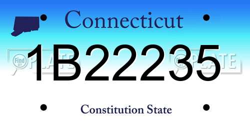 1B22235 Connecticut License Plate